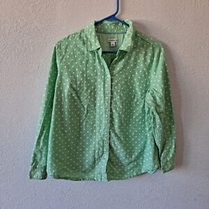 Green Polka Dot Button Down Shirt